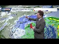 Bit warmer Sunday just a few snow showers as powerful blizzard mostly misses us 2-21-26