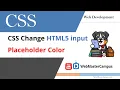 How to Change an HTML5 Inputs Placeholder Color
