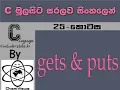 C Language Sinhala By ChamiViews Part 25 - Gets and Puts