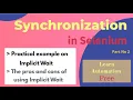 Different waits in selenium Synchronization in Selenium How to Use Implicit Wait in the selenium