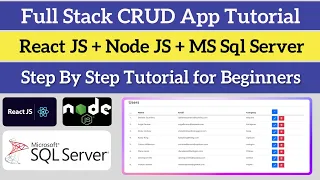 React JS CRUD Application React JS Node JS Sql Server React Hooks