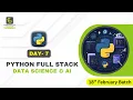 Python Full Stack with Data Analytics Data Science Day 7 18th February FirstBit Solutions