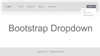 Bootstrap Tutorial Dropdown Menu