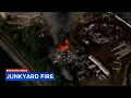 Chopper 7 over large junkyard fire in Blue Island