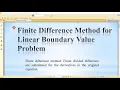 Second order boundary value problem by Finite Difference Method MATLAB