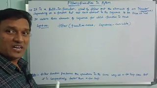 Filter Function in Python filter function Python Programming Telugu