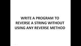 reverse string in java without using reverse method