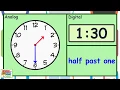 Telling the Time for Kids Half Past Times
