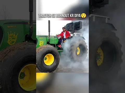 TRACTOR SE BURNOUT KR DIYA🤯//NISHU DESHWAL#automobile#nishudeshwal#viral#shorts