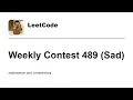 LC Python strikes again Leetcode Weekly Contest 489 Sad with commentary