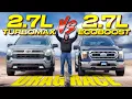 Torque vs HP Drag Race Is the Chevy Silverado 2 7L TurboMax I-4 FASTER Than the Ford F-150 V6