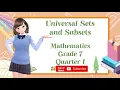 MATH 7 - Universal Set and Subsets