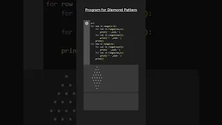 That s how you make DIAMOND pattern to Python