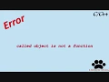 called object is not a function