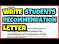 How to Write Recommendation Letter for Students Best Guide Example