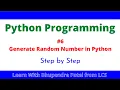 Python Practical Generate Random Number in Python