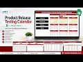 Product Release Testing Calendar in Google Sheets