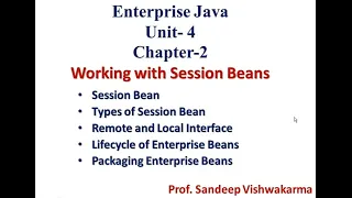 Enterprise Java Unit 4 Chapter 2 Session Beans