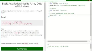 Basic JavaScript Modify Array Data With Indexes free code camp Dani
