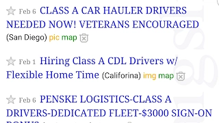 Craigslist truck driving jobs