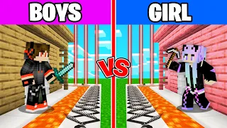 Girls vs Boys Safest Security House in MINECRAFT !!