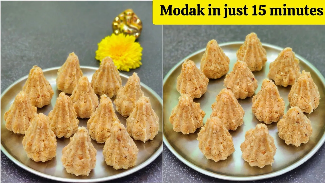 Instant Modak Recipe   JUST 4 ingredients MODAK Recipe in 15 minutes I Modak Recipe   Modak