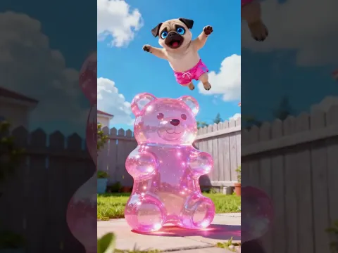 Dog Play With Jelly Teddy #shorts