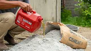 the secret of cement that many people dont know just mix it with gasoline and you wont believe it