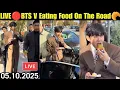 Download Lagu LIVE 🔴 BTS V Eating Food On Paris Road 😄 Also in Car 🚗 BTS V Spotted Eating Food in Paris Roads 🫰 #v