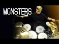 Download Lagu All Time Low - Monsters feat. blackbear \u0026 Demi Lovato | Drum Cover • Gabriel Gomér