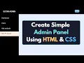 Create Simple Admin Panel using HTML CSS PHP E-Commerce Project Tutorial