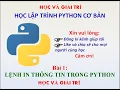 Lap trinh Python co ban Bai 1 Lenh in thong tin trong Python Hoc Va Giai Tri