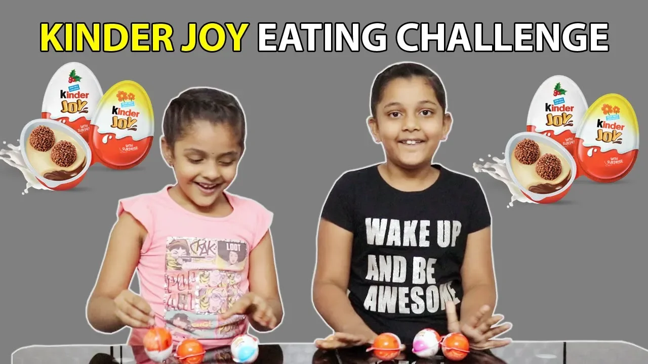 Kinder Joy Eating Challenge   Kids VS Kinder Joy