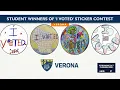 Student winners of I voted sticker contest