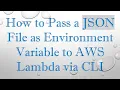 How to Pass a JSON File as Environment Variable to AWS Lambda via CLI