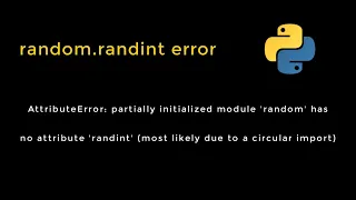 random randint error - python