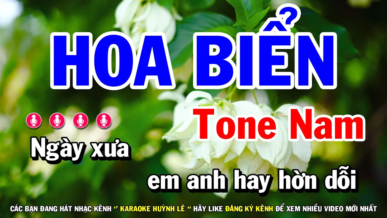 Karaoke Hoa Biển Tone Nam Dễ Hát Nhất | Huỳnh Lê