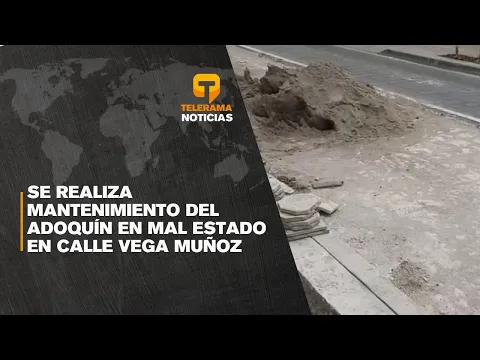 Municipalidad realiza mantenimiento del adoquín en mal estado en calle Vega Muñoz