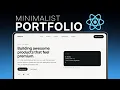 Build a Minimalist Portfolio Website with React Tailwind CSS Responsive Portfolio Design