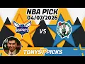 Charlotte Hornets vs Boston Celtics Pick 26 NBA Pick Prediction