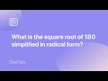 Square root of 180