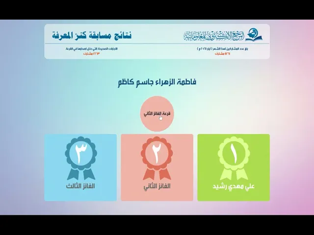 ⁣[نتائج مسابقة #كنز_المعرفة لشهر #آيار 2025]