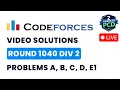 Codeforces Round 1040 Div 2 Solutions - A to E1 by Vibhaas TLE Eliminators