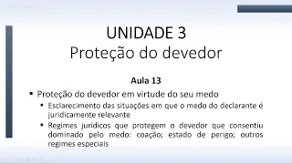 AULA 13   Coação e estado de perigo