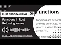 Functions in Rust Returning values - Tutorial