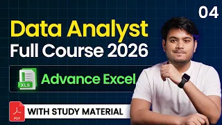 Data Analytics Full Course 2026 Part 04 Data Analyst Course Advance Excel Top VarSity
