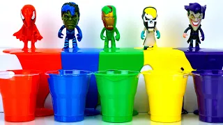 Colorful paint and Kinetic Sand