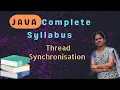 Thread synchronization in java 45 java course in telugu