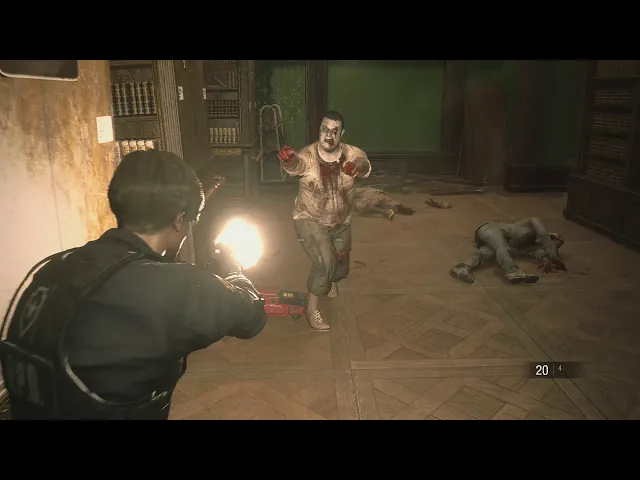 Resident Evil 2 - любознательные зомби в библиотеке
