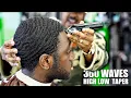 FULL LENGTH HAIRCUT TUTORIAL 360 WAVES HIGH LOW TAPER